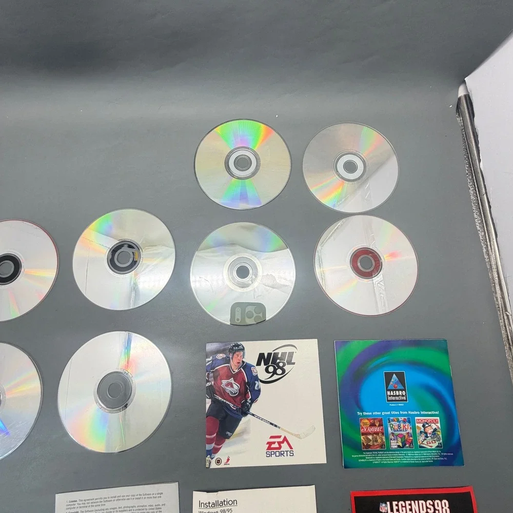 Vintage PC CD-ROM Game Lot Pac-Pack NHL 98 Test Drive Jeopardy Untested